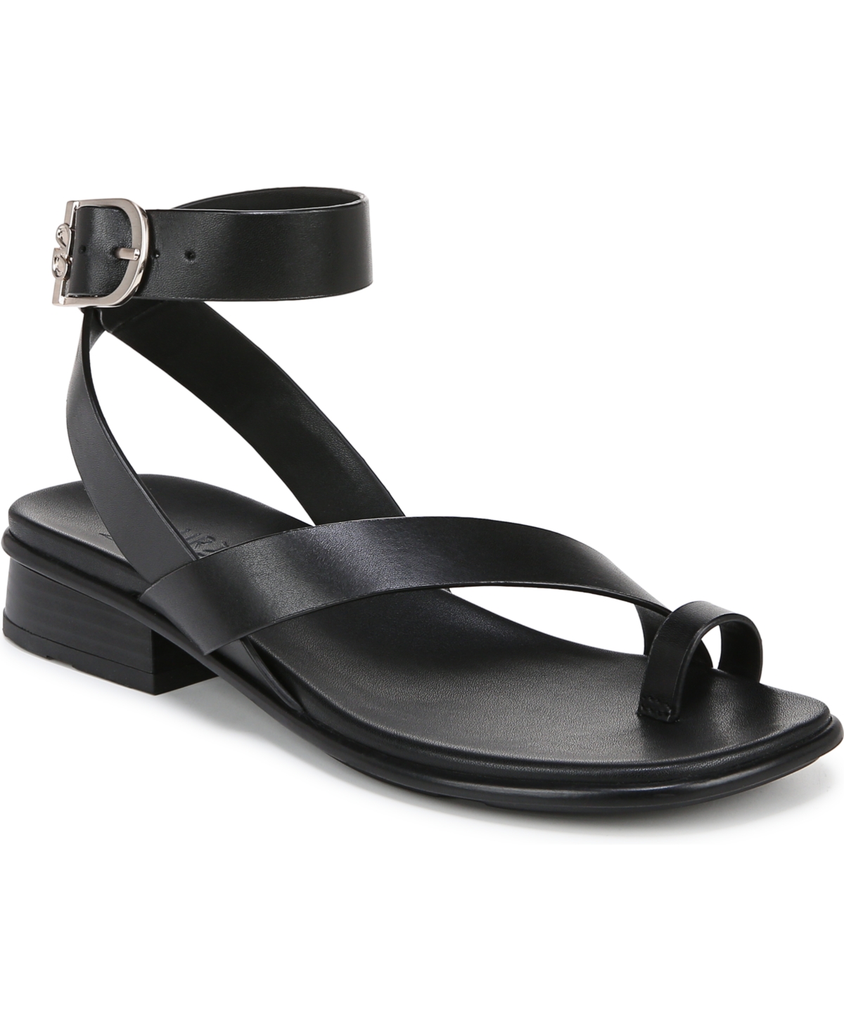 Naturalizer Birch Ankle Strap Sandals In Black Leather