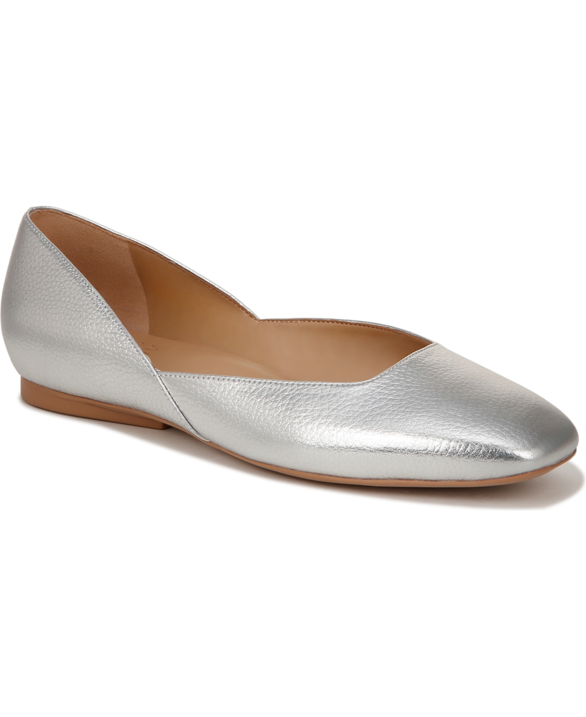 Shop Naturalizer Cody Ballet Flats In Metallic Silver Leather