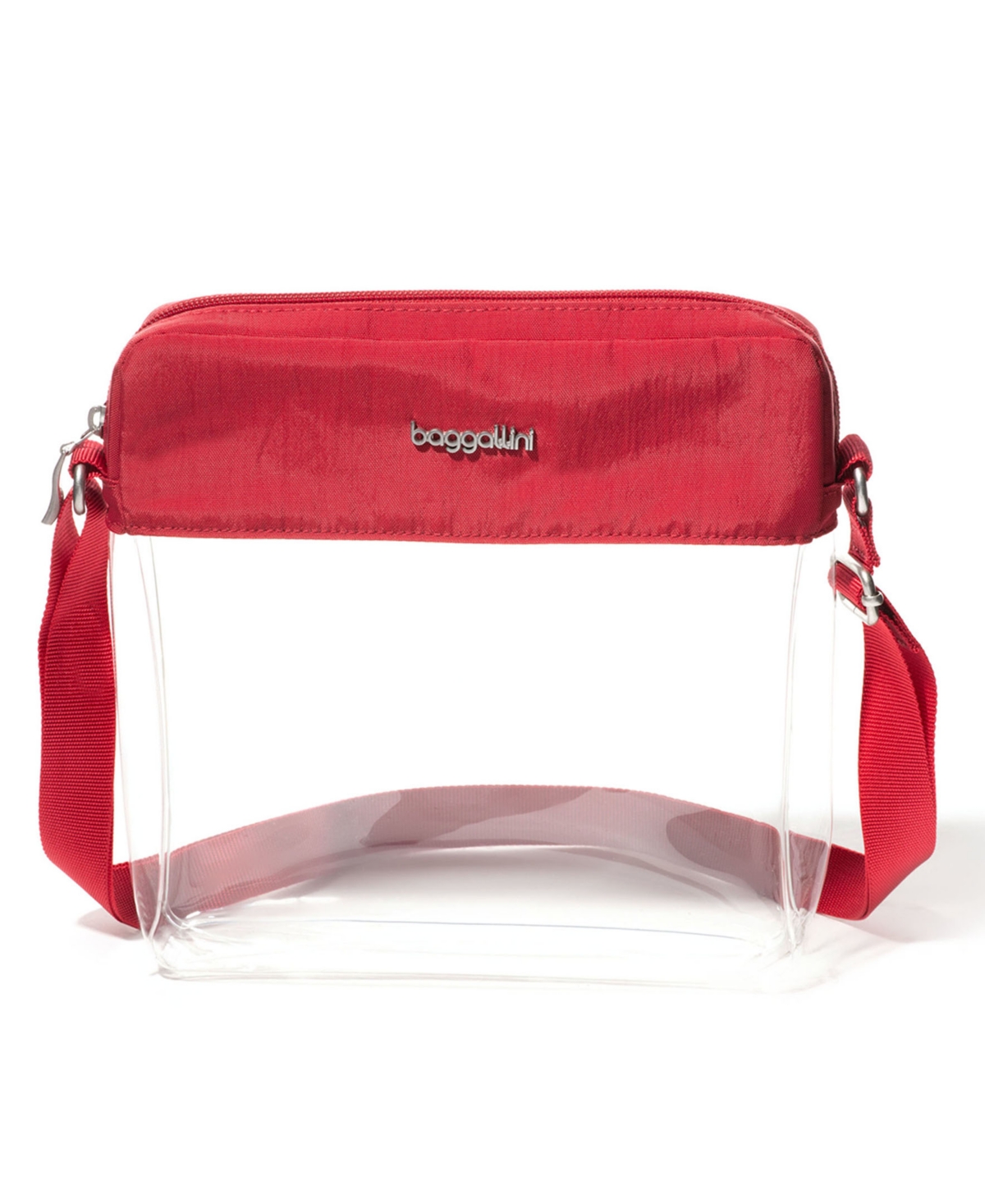 Baggallini Clear Stadium Crossbody In Red
