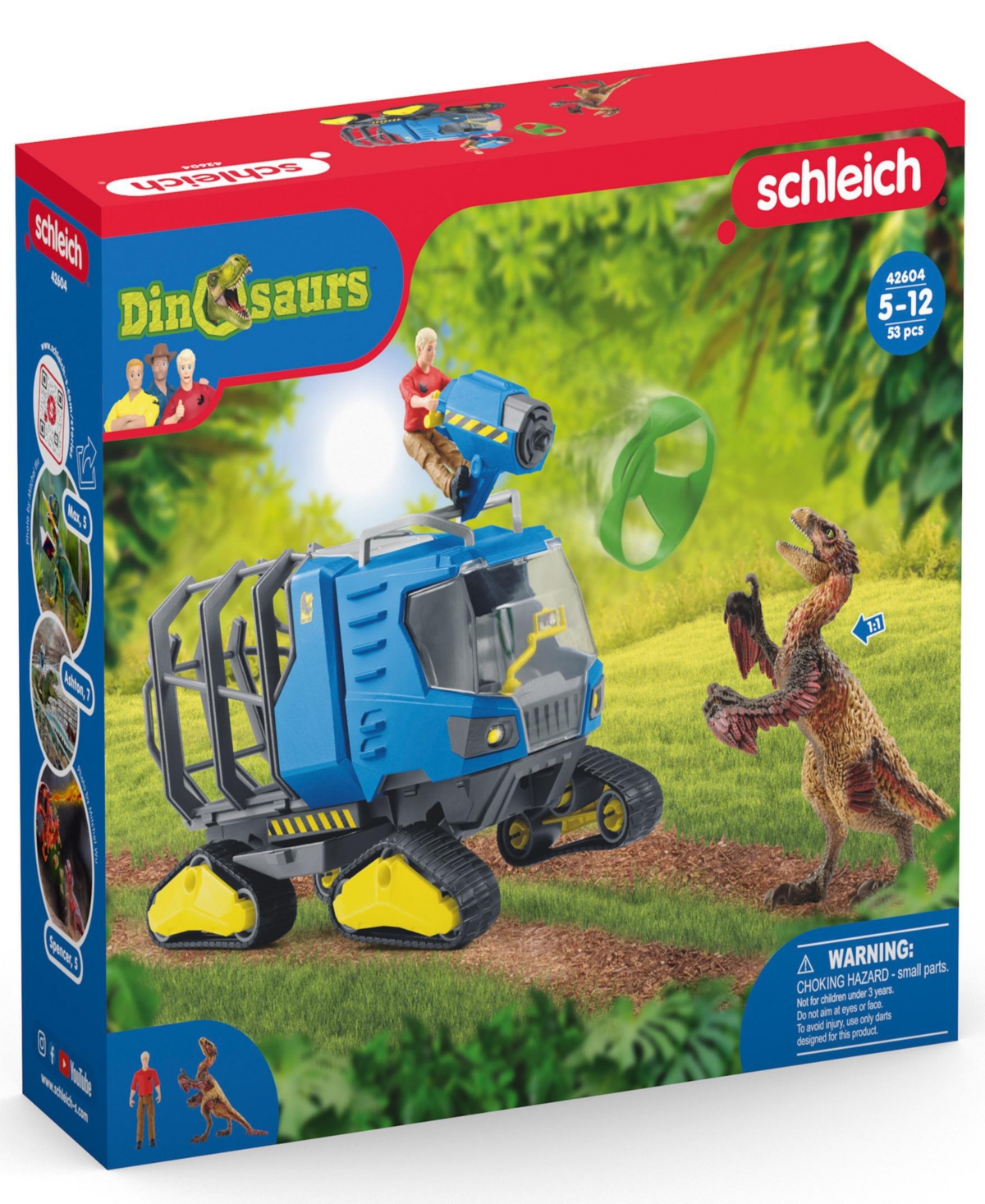Schleich Kids' Dinosaurs Track Vehicle Playset In Multi