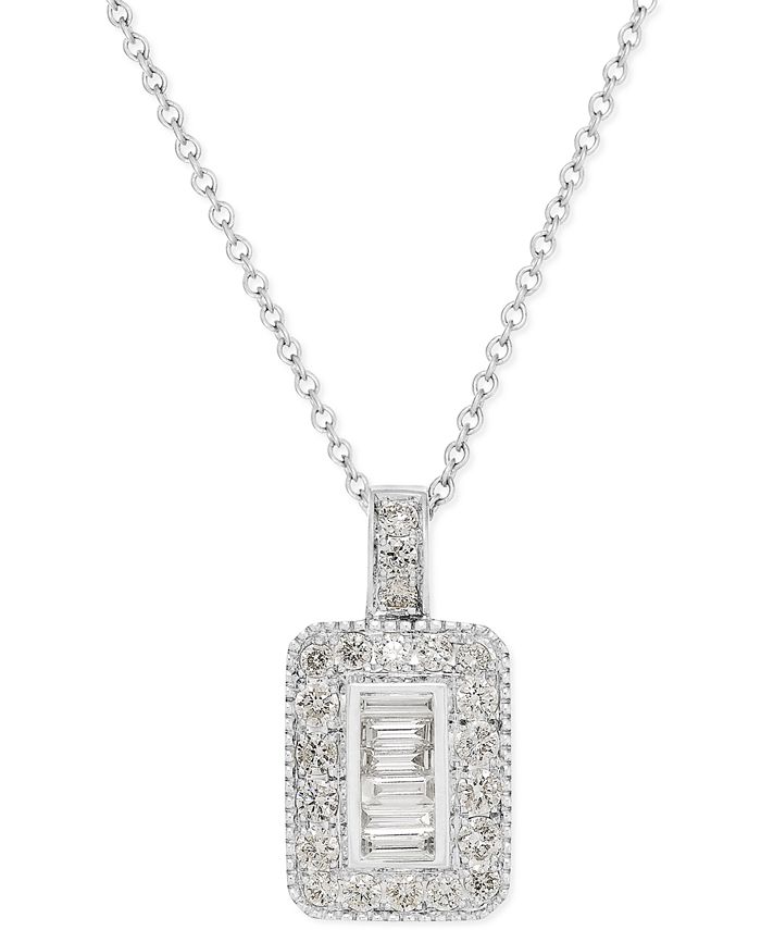 EFFY Collection EFFY® Diamond Rectangle Pendant Necklace in 14k White