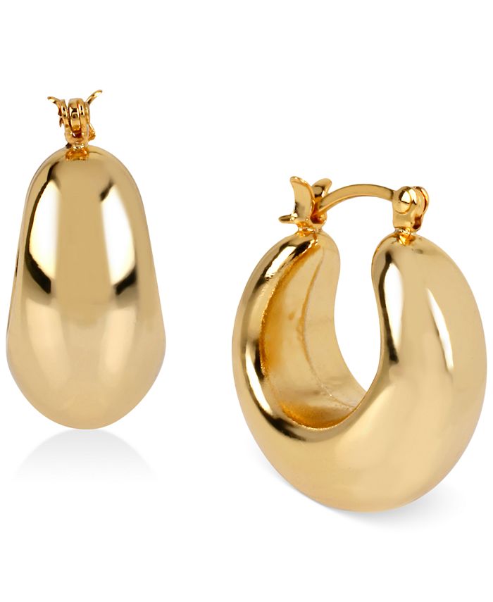 Hint of Gold Wide Hoop Earrings in 14k Gold over Sterling Silver - Macy's