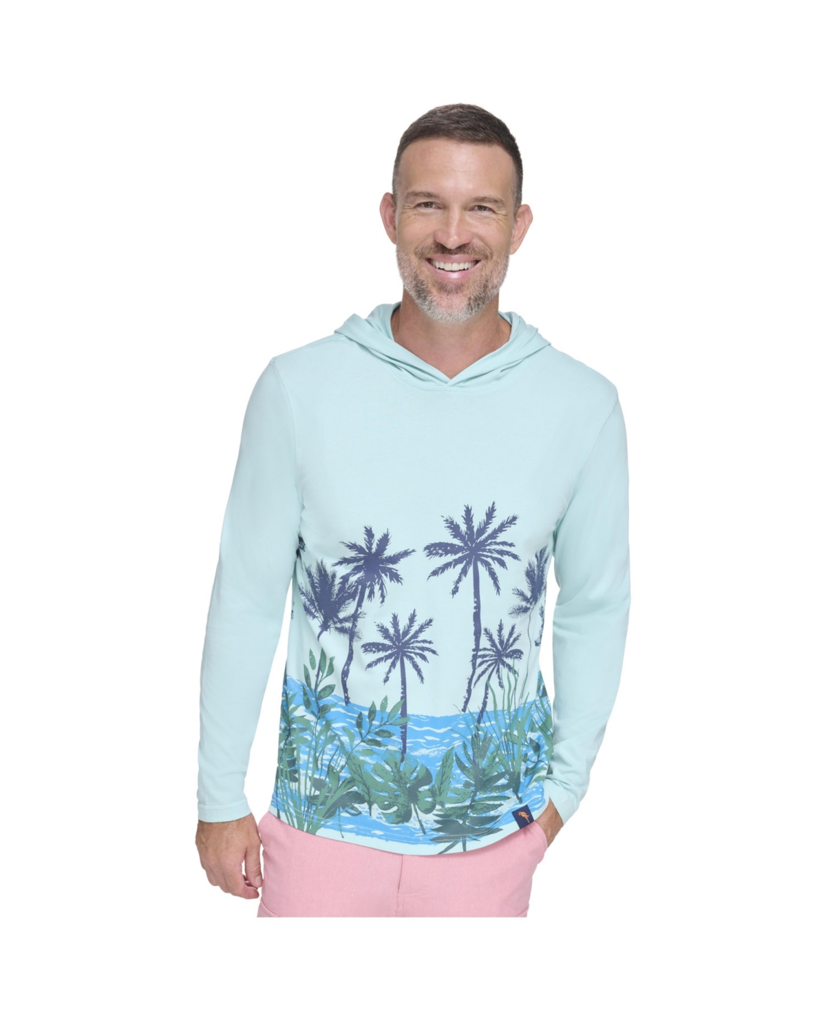 Men'S Island Reserve Palm Tree Printed Hoodie - Pastel turquoise