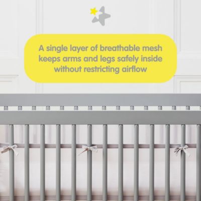 Breathable Mesh Liner for Full-Size Cribs, Deluxe 4mm Mesh (Size 4FS Covers 3 or 4 Sides)
