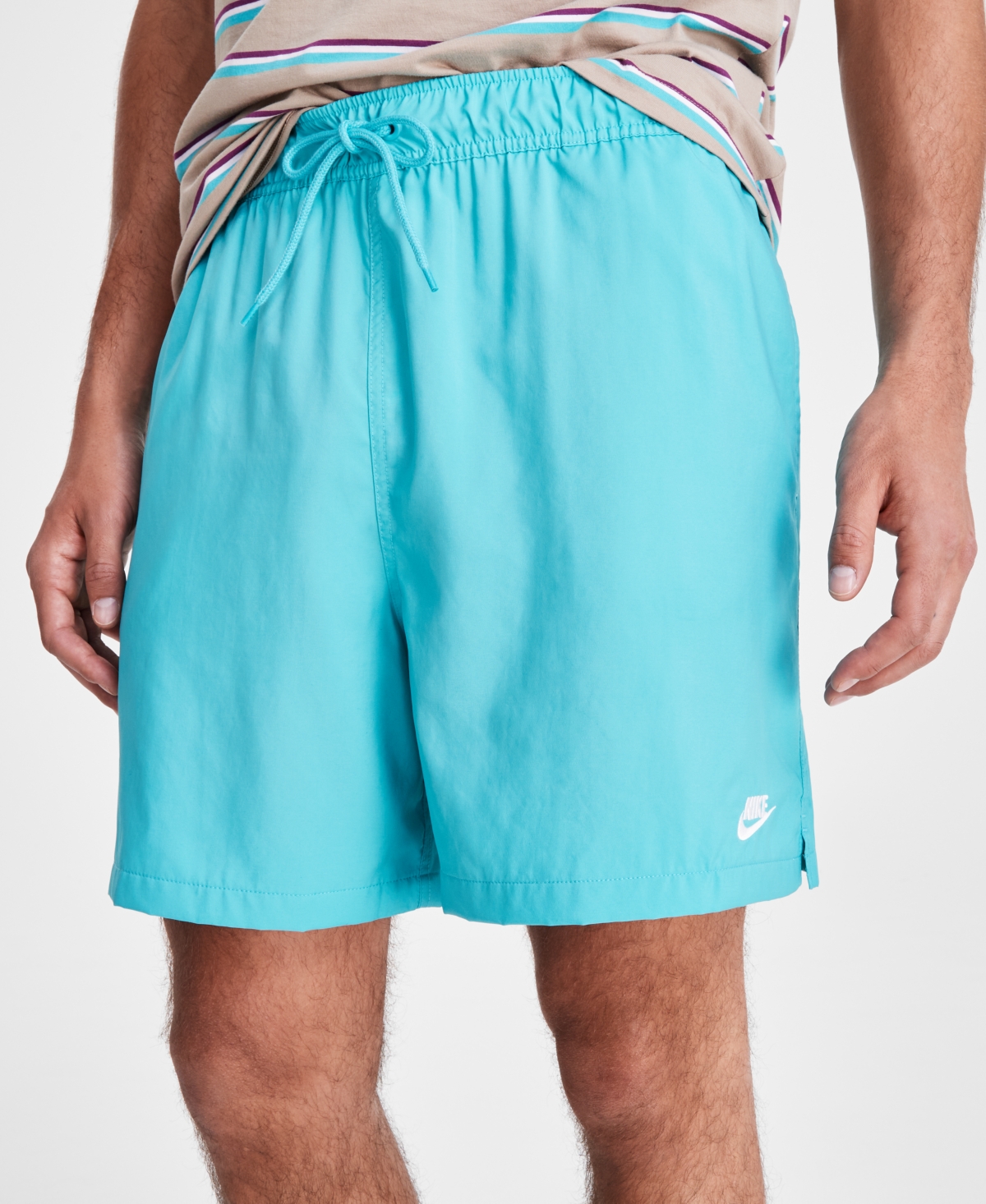 Nike Men's Club Flow Relaxed-fit 6" Drawstring Shorts In Dusty Cactus,white