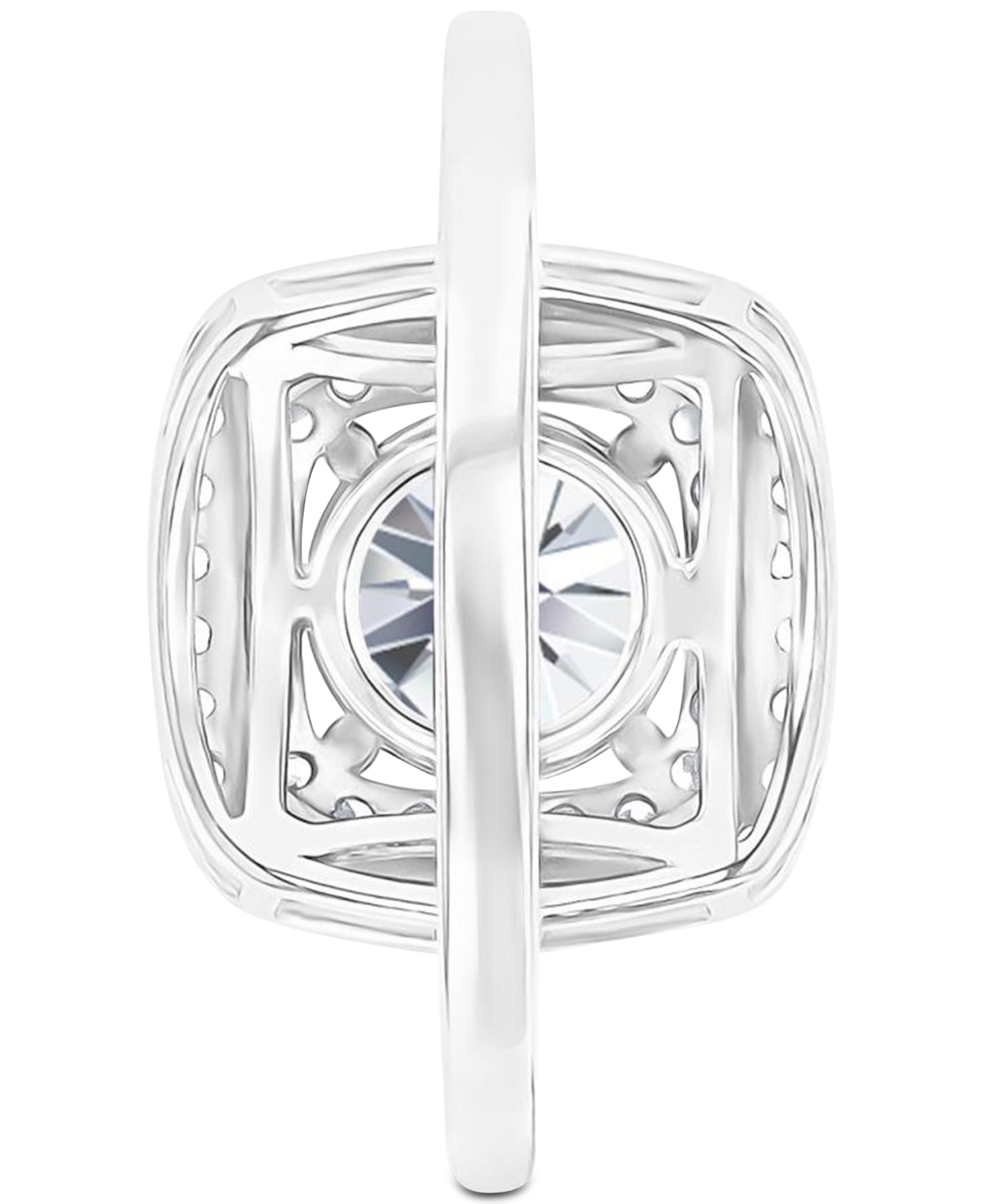 Amethyst (1-1/5 ct. t.w.) & Lab-Grown White Sapphire (1/2 ct. t.w.) Square Halo Birthstone Ring in Sterling Silver (Also in Additional Birthstones)