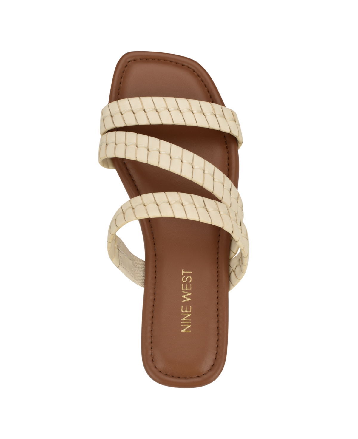 Nine West Women's Quinlea Strappy Square Toe Flat Sandals In Cream