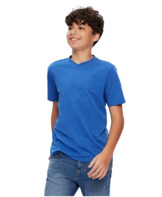 Big Boys' Solid Embroidered Logo V-Neck Tee