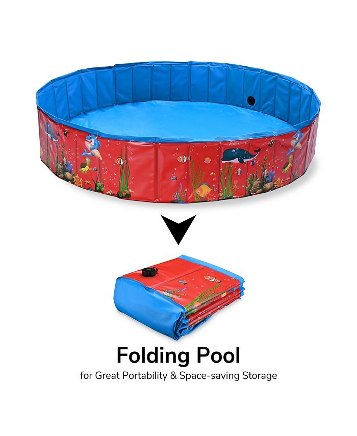 Round Dog Pool Cover, 48 Inch Dog Pool Cover Foldable Dog Pool With Cover Drawstring Design Waterproof Dustproof Dog Pool Cover For Universal Dog Pet