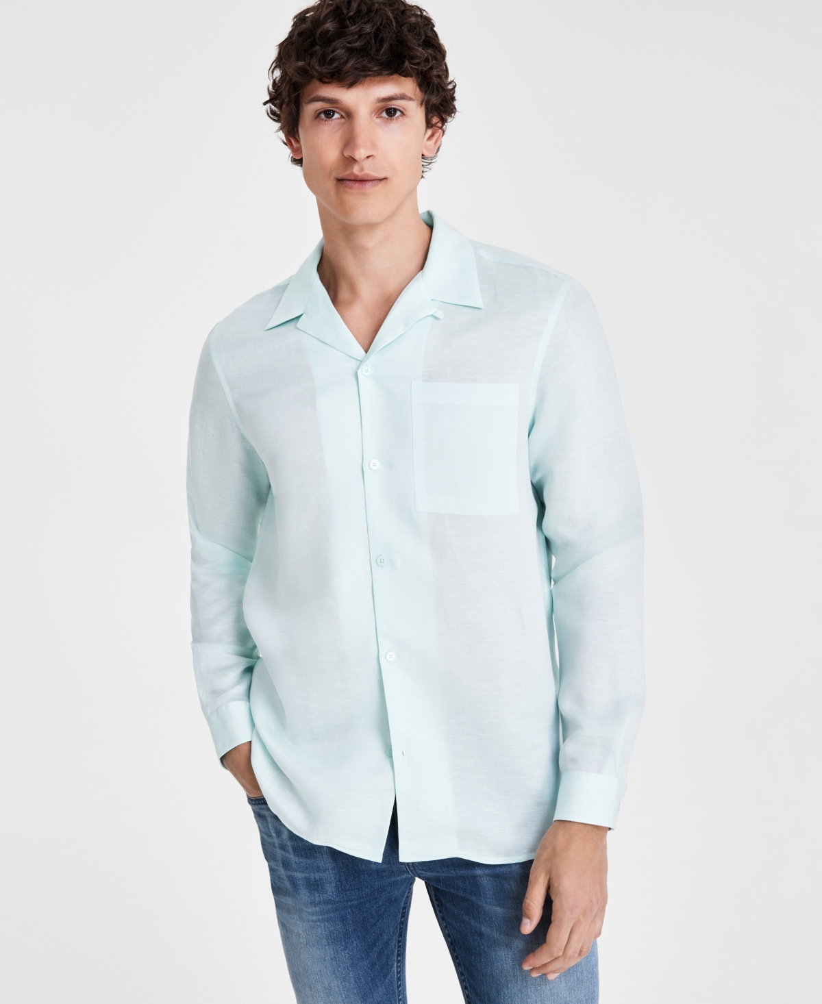 Inc International Concepts Men's Kylo Regular-fit Camp Shirt, Created For Macy's In Sunlit Squa