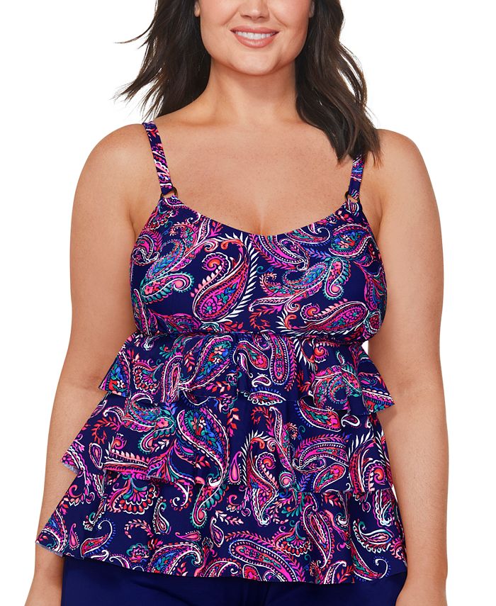 Indigo Vineyard Two Tiered Tankini Top (Plus Size) - Final Sale main image 1