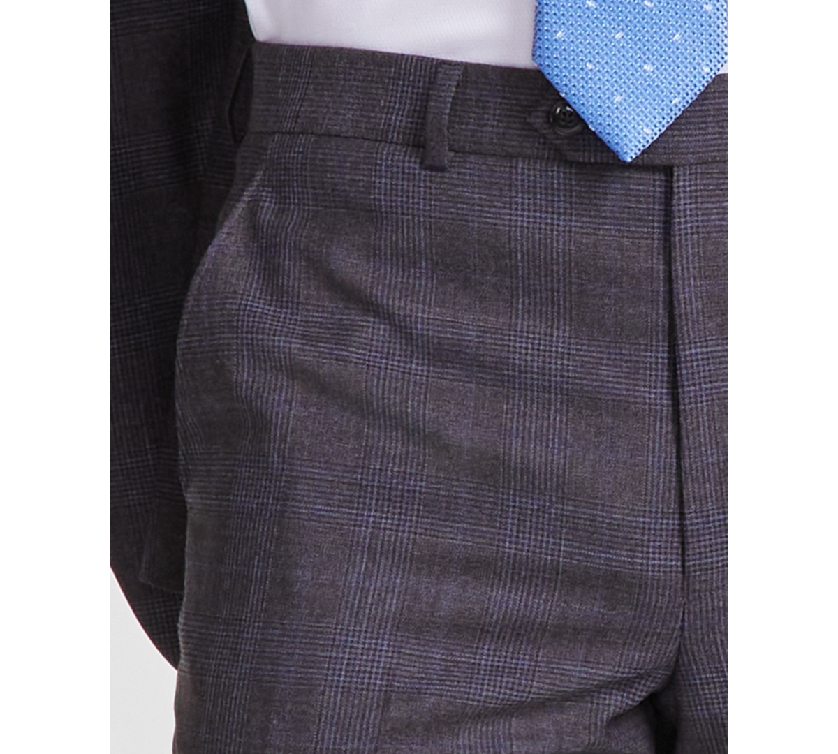 Michael Kors Men Classic-Fit Wool-Blend Suit Separate Pants -blue
