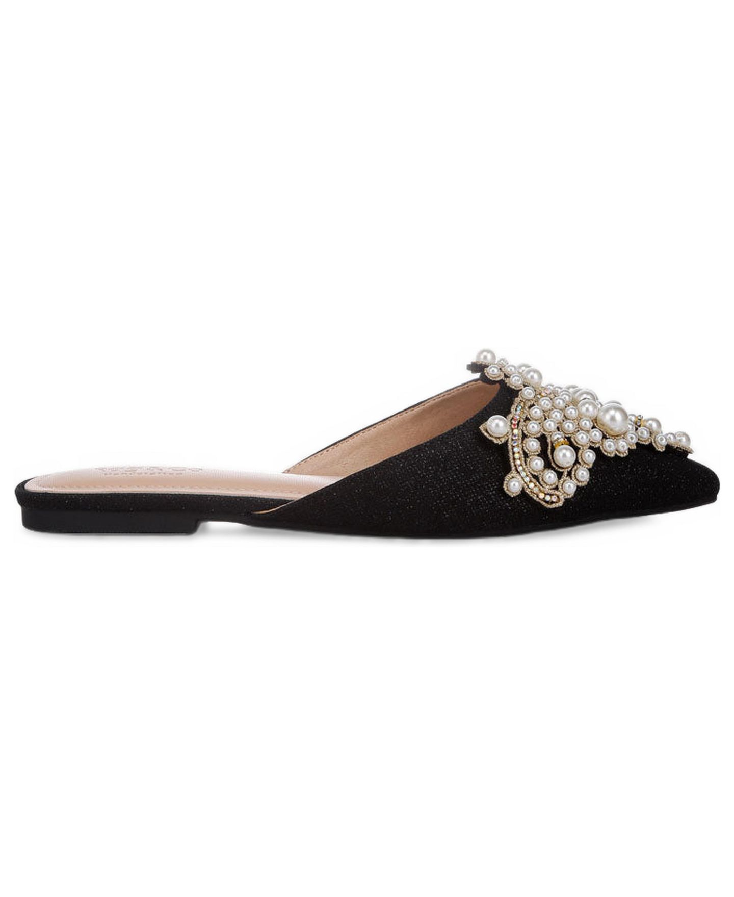 Женские сабо Rag & Co Women Astre Pearl Embellished Shimmer Mules, цвет: Чёрный — фото 4