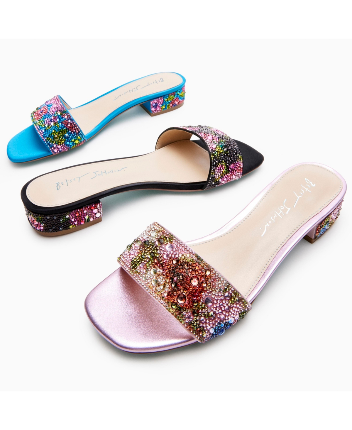 Shop Betsey Johnson Women's Sunny Slide Evening Sandals In Gingham Multi