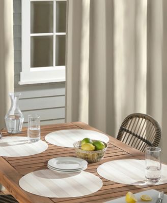 Basics Cabana Stripe Indoor/Outdoor Placemats 4-Pack Set, Reversible, 15" Round