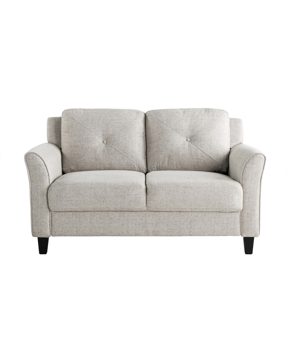 Lifestyle Solutions 56.3" Polyester Harvard Loveseat With Curved Arms In Beige