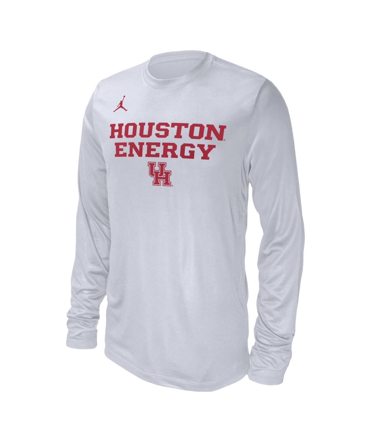 Jordan Men's  White Houston Cougars 2024 On Court Bench Long Sleeve T-shirt