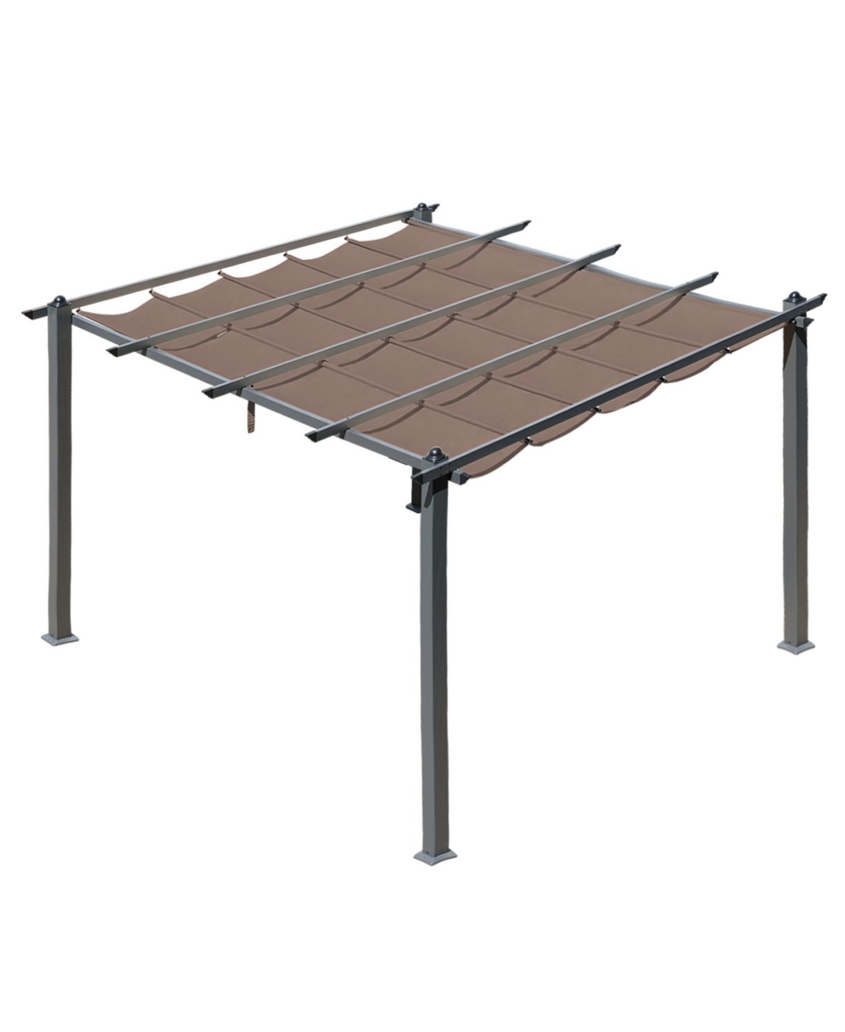 Universal Pergola Canopy Replacement Retractable Shade Fabric, for 101.6"x101.6" Pergola - Brown - Brown