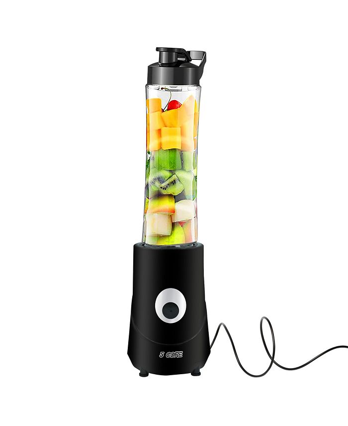 5 Core Personal Blender 20 Oz Capacity BPA Free Food Processor w 600ml Portable Travel Bottle