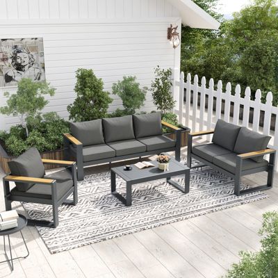 Patio Furniture Loveseat - All-Aluminum Sofa Couch with Upgraded Frame, Wider Design, and Thick Cushions for Outdoor Comfort.