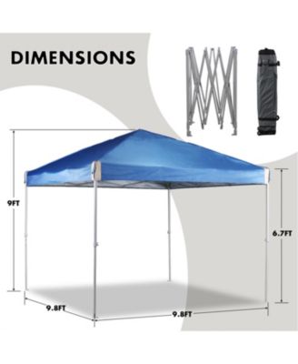 9.8'x9.8' Pop Up Canopy Tent with Roller Bag, Portable Instant Shade Canopy