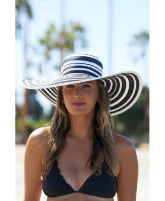 Drew Extra Wide Brim Striped Hat