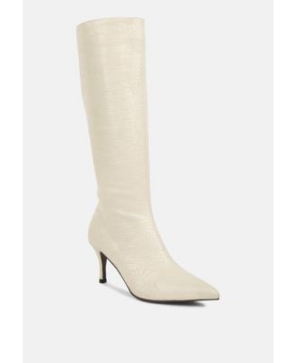 Womens Uptown Pointed Mid Heel Calf Boots