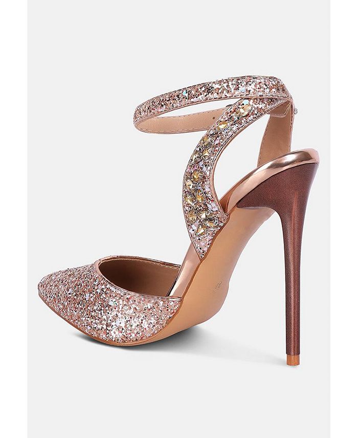 London Rag cloriss diamante embellished glitter high heels - Macy's