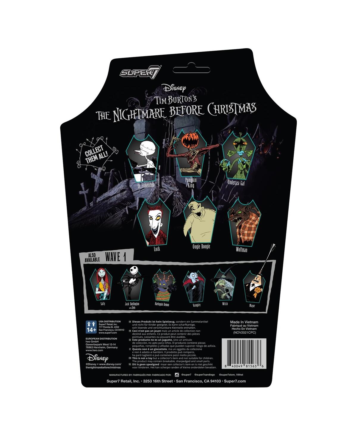 Shop Super 7 Wolfman The Nightmare Before Christmas Reaction Figure In Black