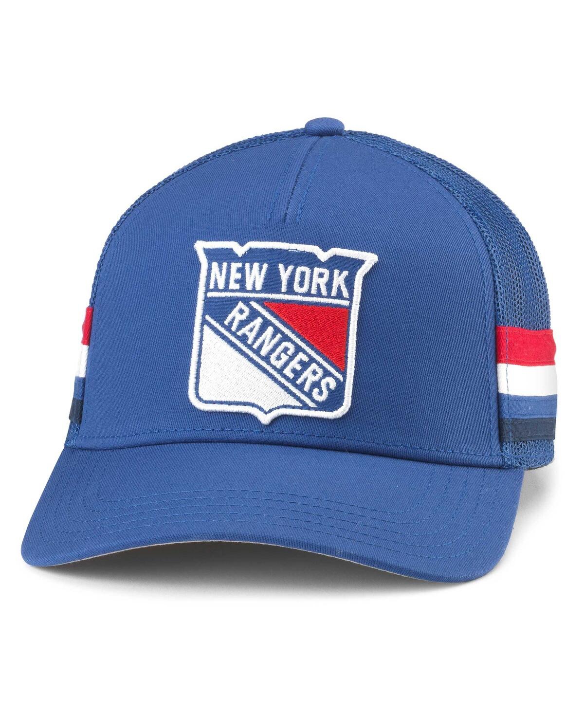 Shop American Needle Men's  Blue New York Rangers Hotfoot Stripes Trucker Adjustable Hat