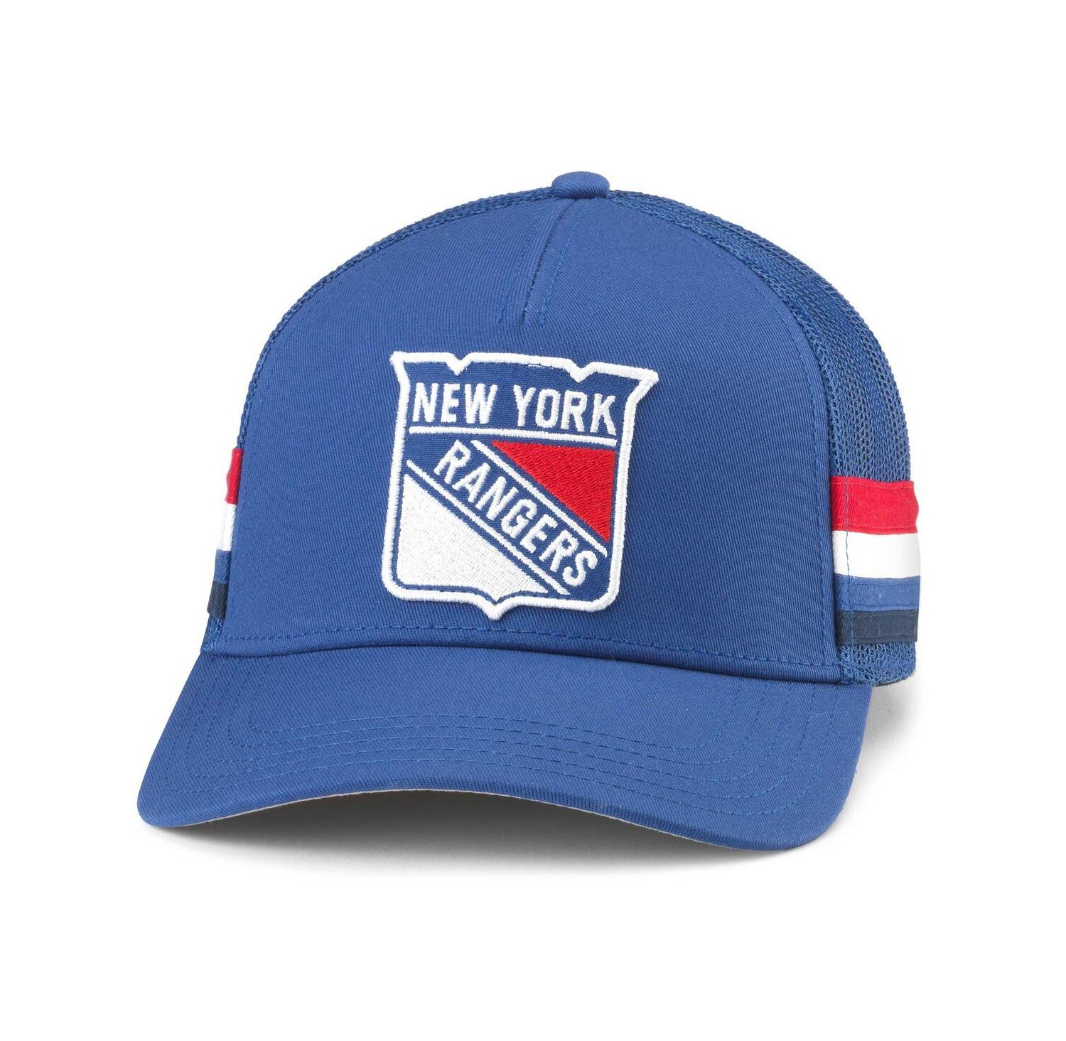 Men's Blue New York Rangers HotFoot Stripes Trucker Adjustable Hat