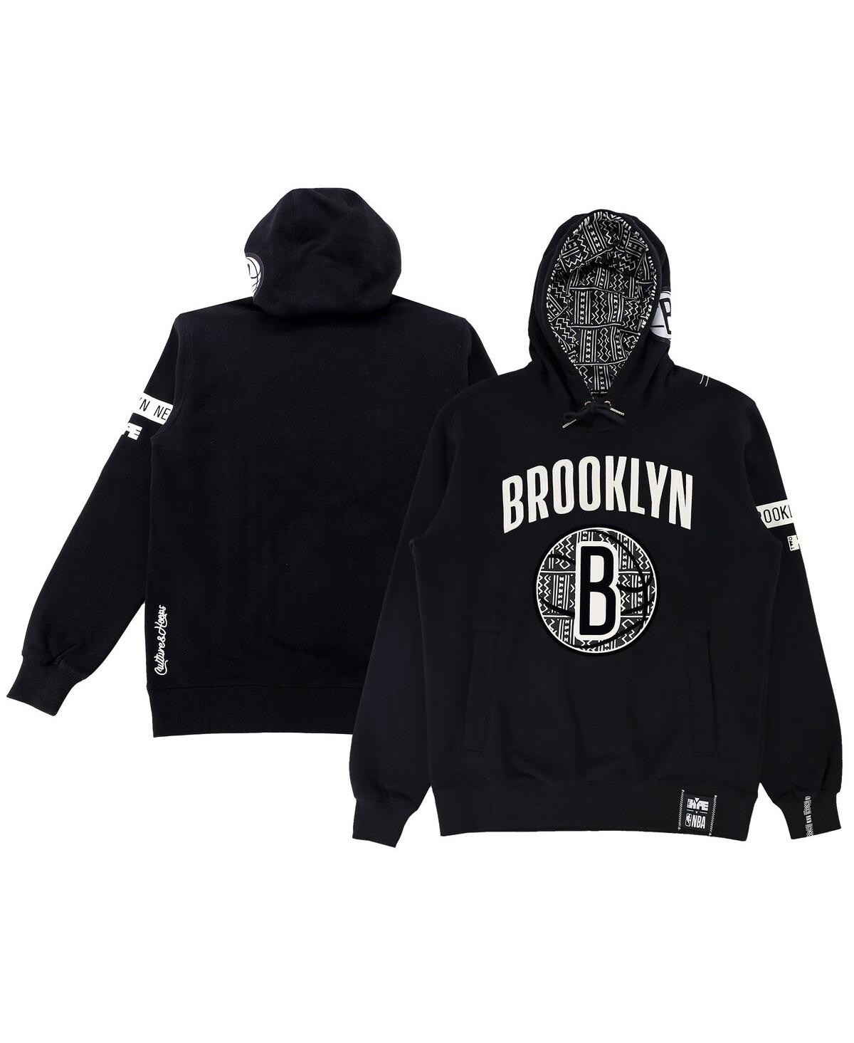 Shop Two Hype Men's And Women's Nba X  Black Brooklyn Nets Culture & Hoops Heavyweight Pullover Hoodie