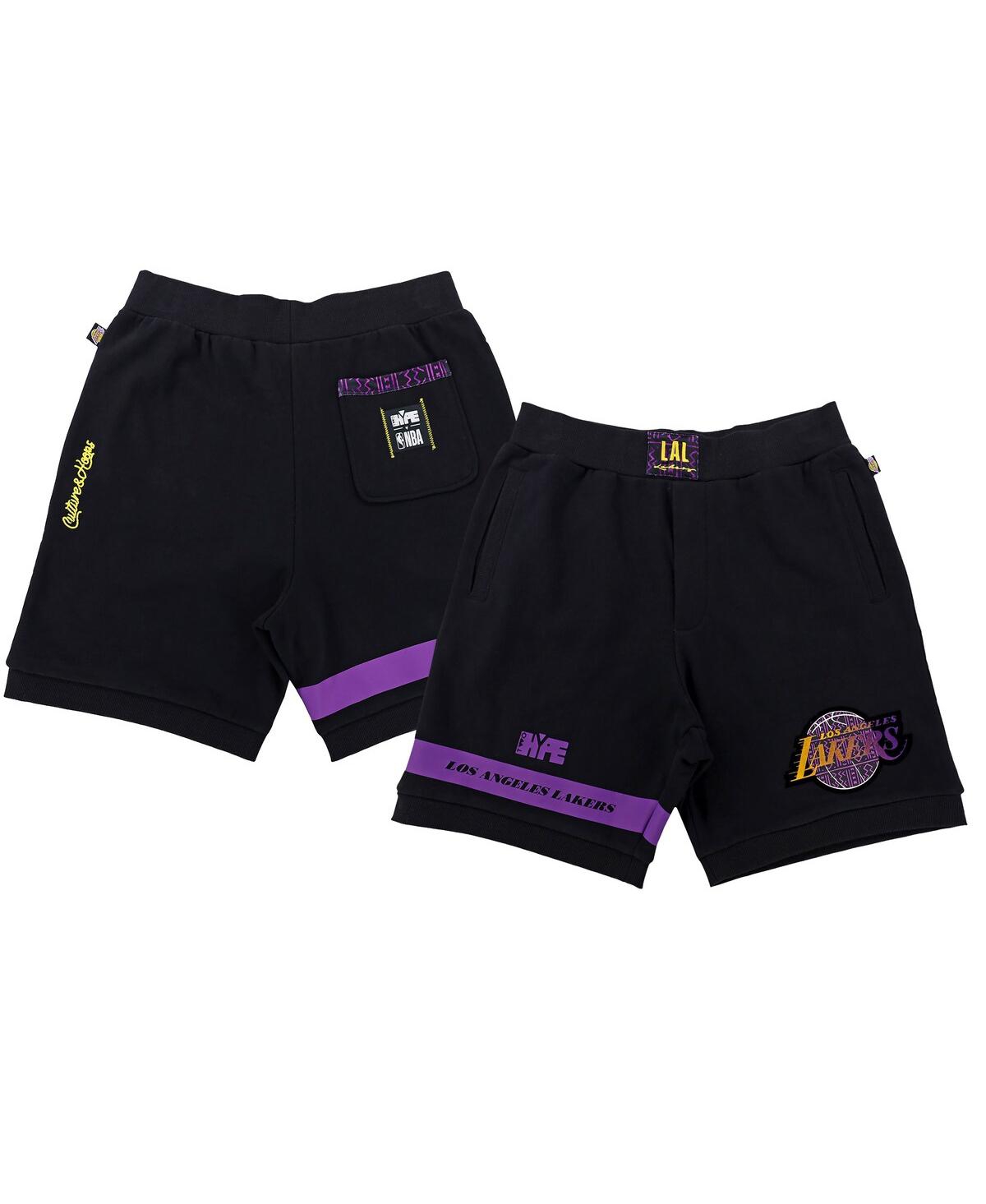 Men's and Women's Nba x Two Hype Black Los Angeles Lakers Culture & Hoops Premium Classic Fleece Shorts - Black