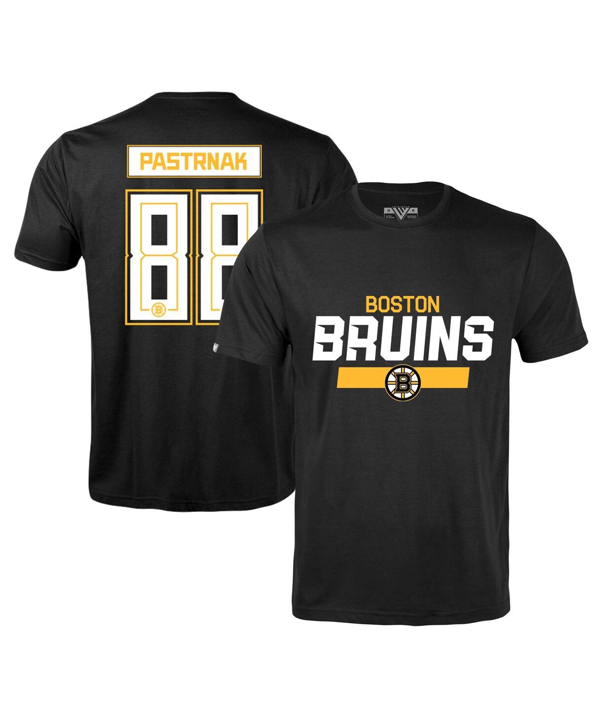 Men's LevelWear David Pastrnak Black Boston Bruins Richmond Player Name and Number T-shirt - Black