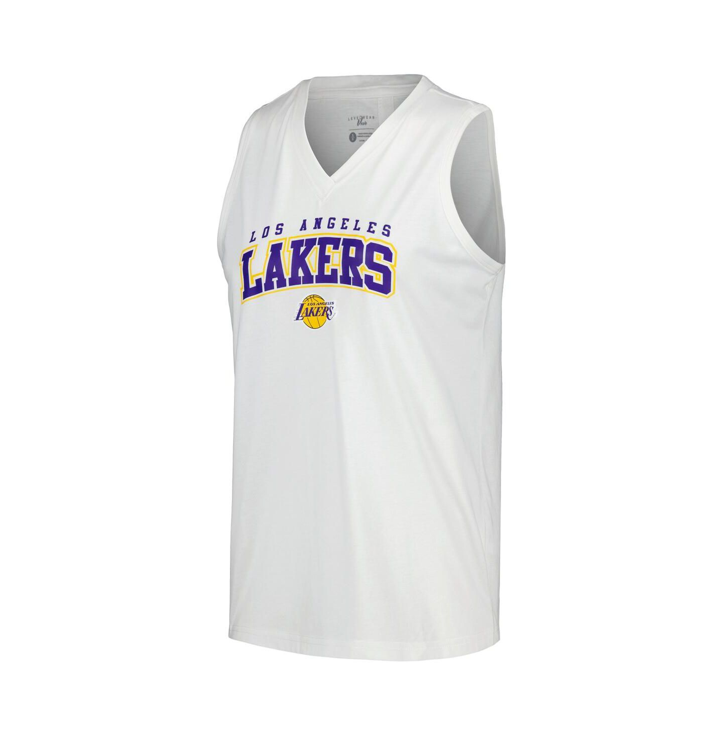 Женский топ LevelWear White Los Angeles Lakers Paisley Peekaboo — фото 2
