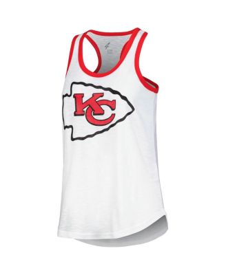 Women's White Kansas City Chiefs Tater Racerback Tank Top
