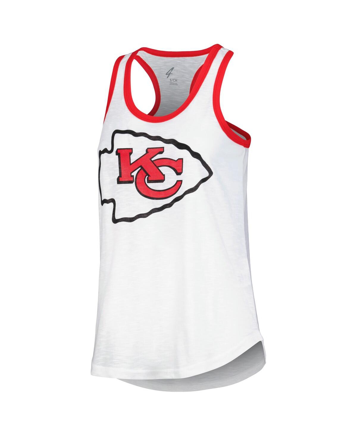 Shop G-iii 4her By Carl Banks Women's  White Kansas City Chiefs Tater Racerback Tank Top