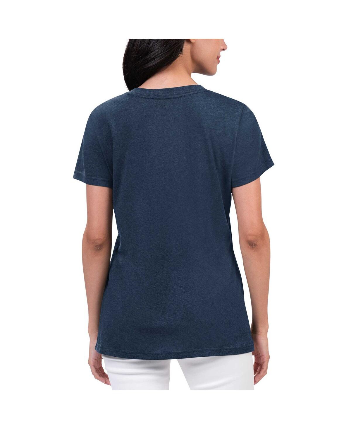 G-iii 4her By Carl Banks Women's  Navy Distressed Tampa Bay Rays Key Move V-neck T-shirt In Navy
