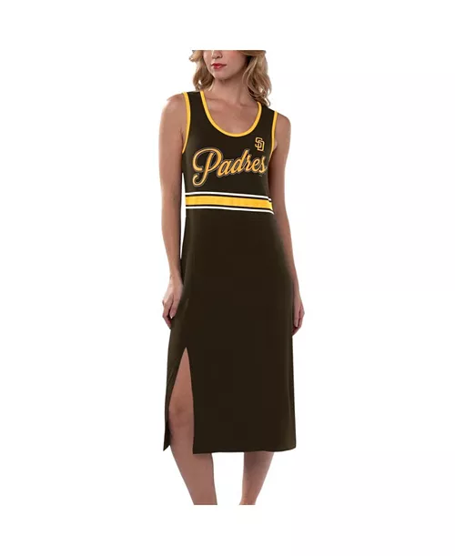 women's brown san diego padres main field maxi dress
