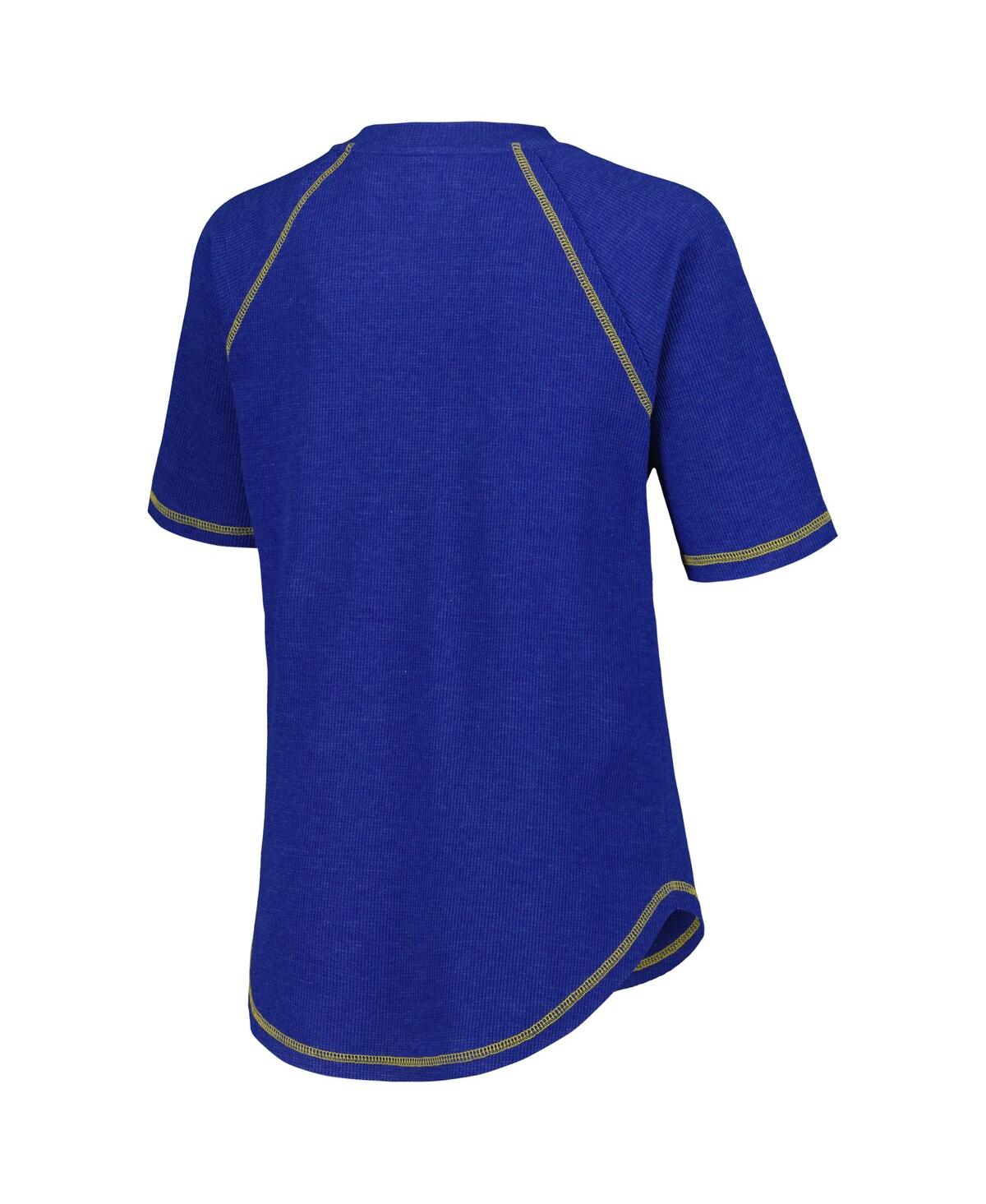 Women's G-iii 4Her by Carl BanksDistressed Chase Elliott Ball Chase Tri-Blend Thermal Raglan Top - Royal
