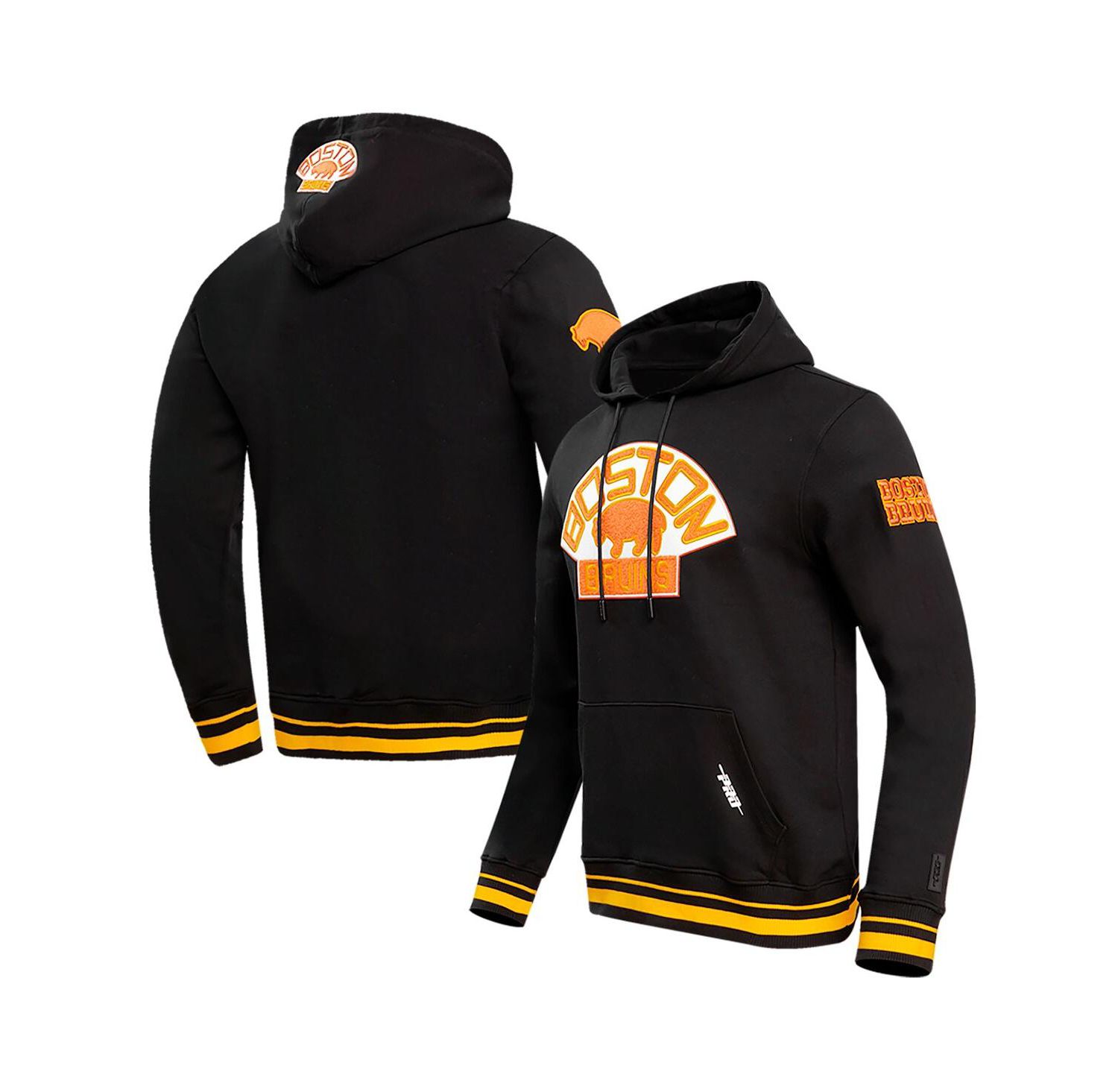 Men's Black Boston Bruins Retro Classic Fleece Pullover Hoodie