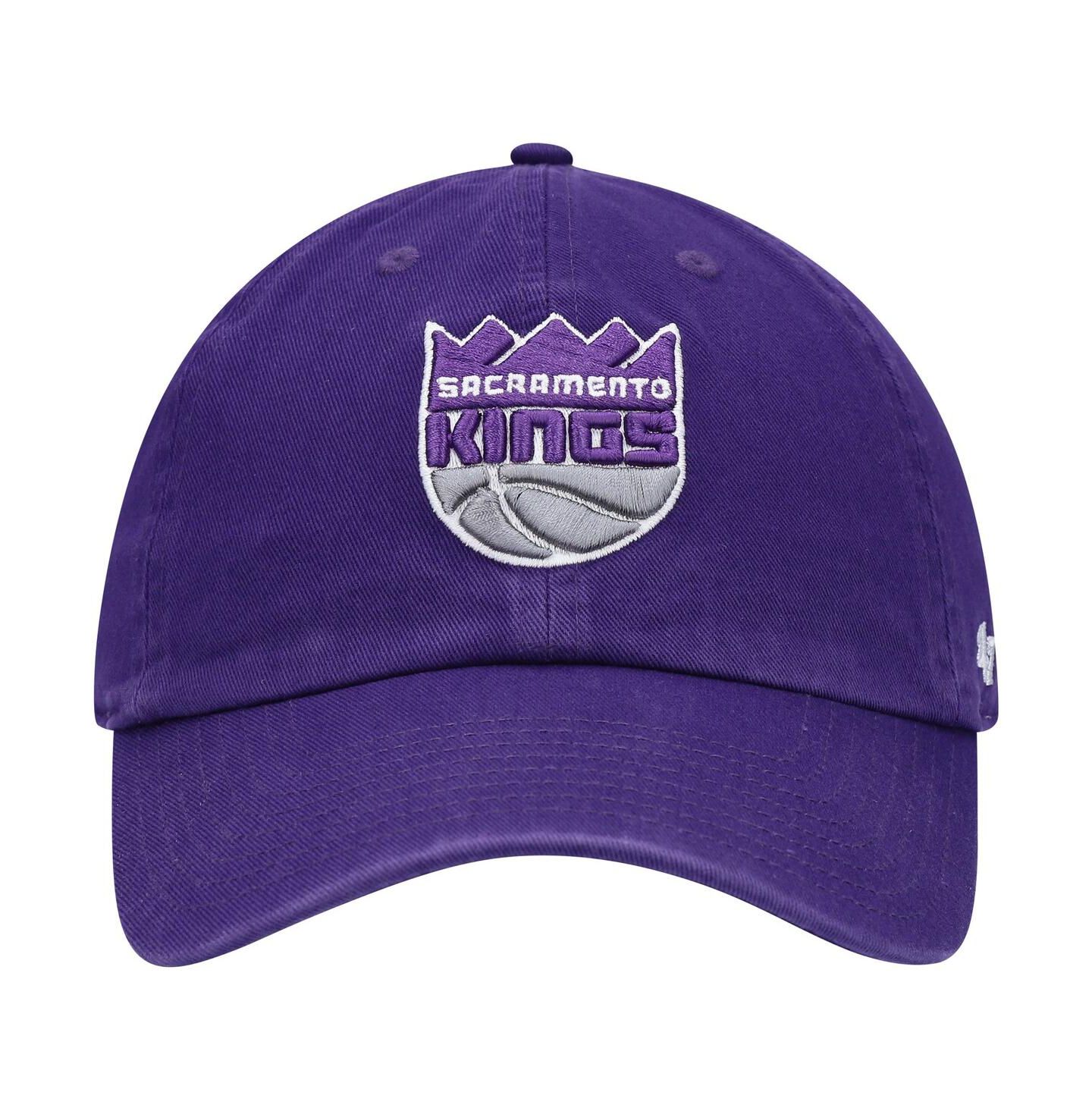 Мужская кепка '47 Brand Purple Sacramento Kings Team Clean Up Adjustable Hat — фото 2