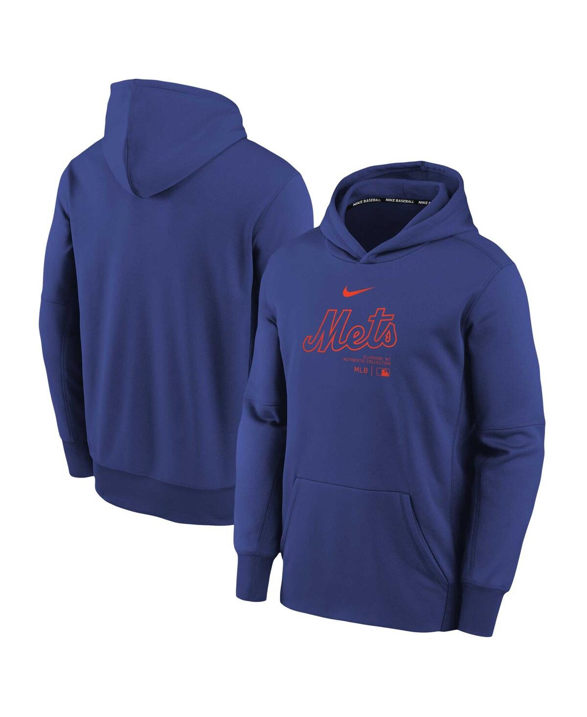 Shop Nike Big Boys  Royal New York Mets Authentic Collection Performance Pullover Hoodie