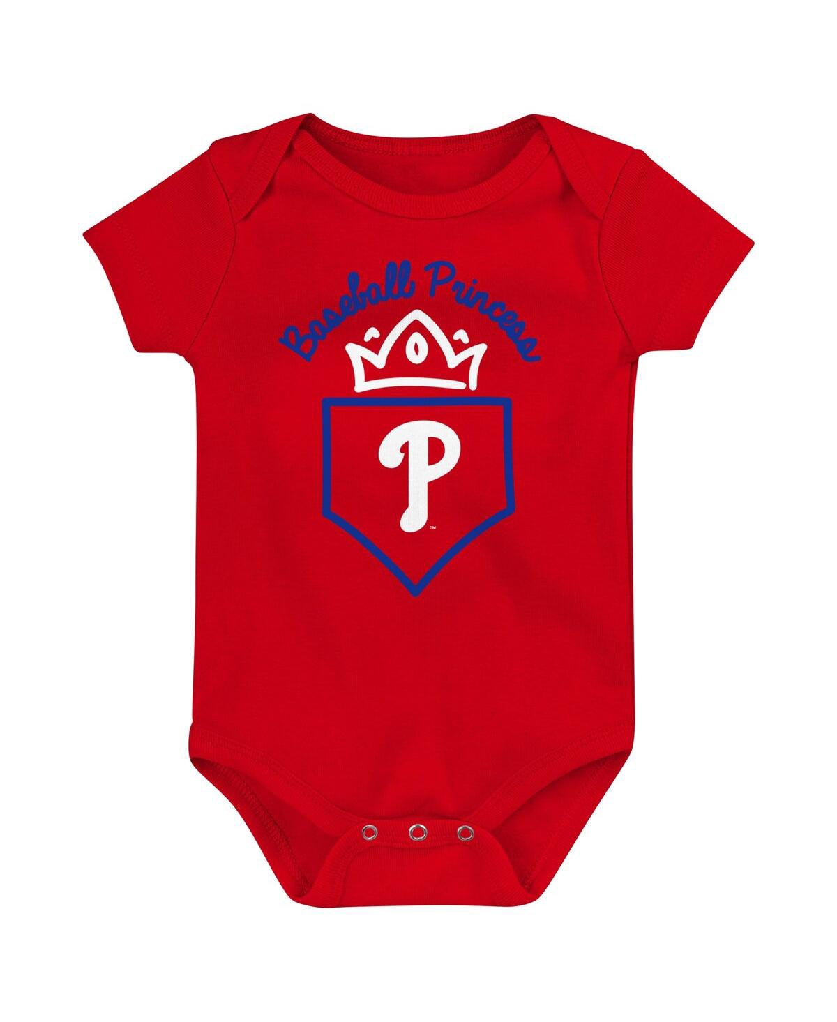 Baby Boys and Girls Outerstuff Royal, Pink Philadelphia Phillies Three-Pack Home Run Bodysuit Set - Royal