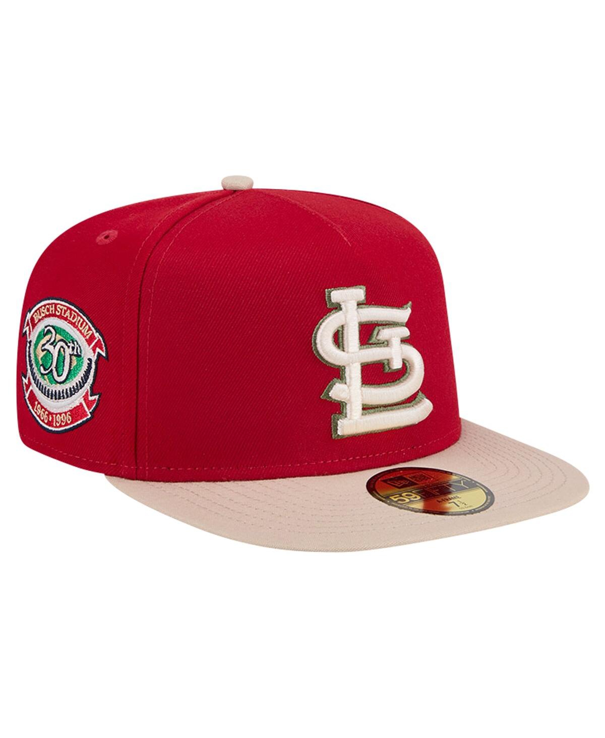 Shop New Era Men's  Red St. Louis Cardinals Canvas A-frame 59fifty Fitted Hat