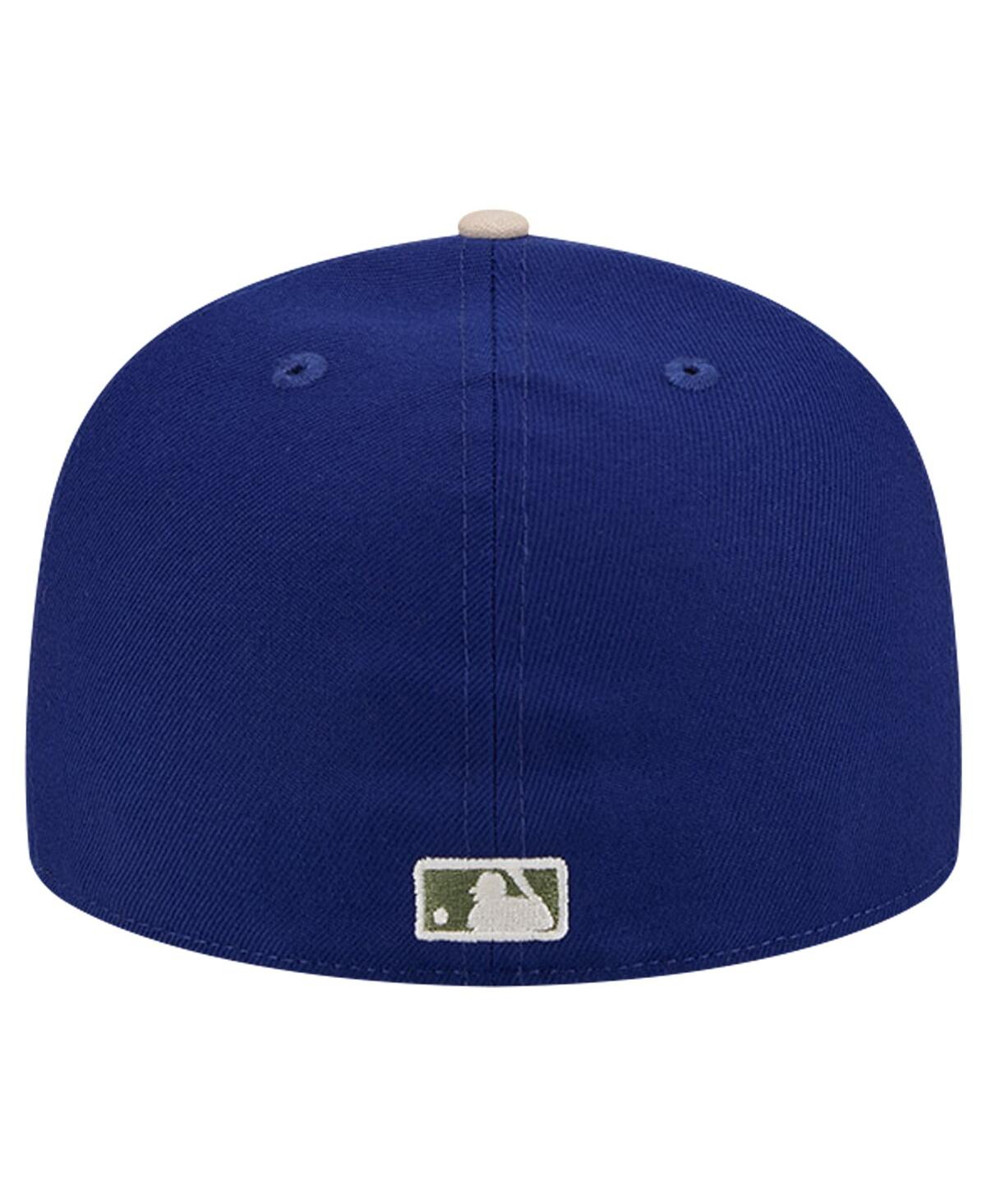 Shop New Era Men's  Royal Los Angeles Dodgers Canvas A-frame 59fifty Fitted Hat
