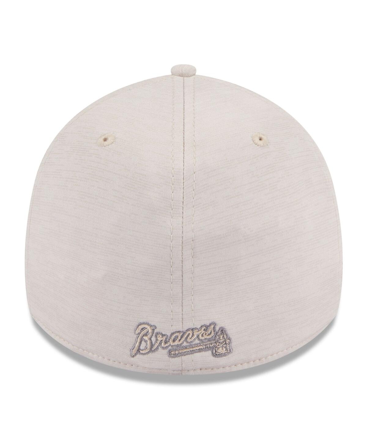 Men's New EraAtlanta Braves 2024 Clubhouse 39THIRTY Flex Fit Hat - Cream