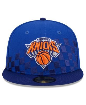 Men's Blue New York Knicks 2024 NBA All-Star Game Rally Drive Checkerboard 59FIFTY Crown Fitted Hat
