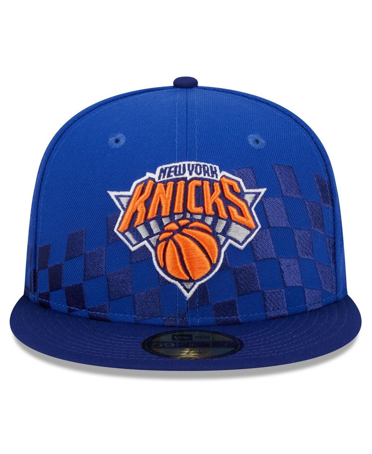 Men's New EraNew York Knicks 2024 Nba All-Star Game Rally Drive Checkerboard 59FIFTY Crown Fitted Hat - Blue