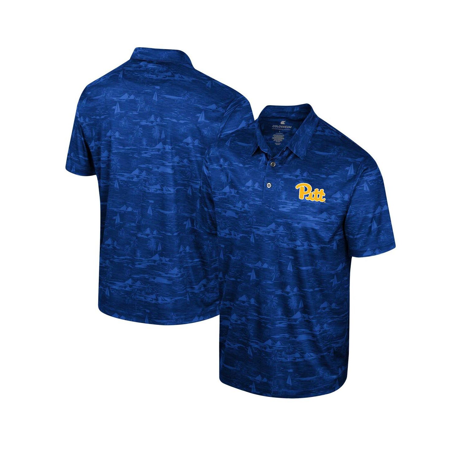 Men's Royal Pitt Panthers Daly Print Polo Shirt